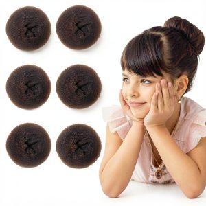 Styla Hair Kids Hair Bun Maker Brown 6pc-0