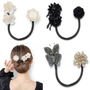 Hair Bun Maker OUGWA Soft Fabric Style 6 for Women-0