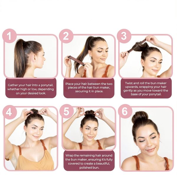 Andlane Hair Bun Shaper Updo Tool for Medium Hair Blonde Brown-3