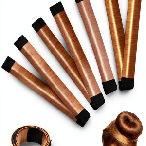 YANVIPERISK Hair Bun Maker Set 4-Piece Satin Cloth Elastic Hair Donut-0