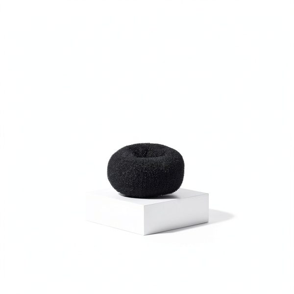 Hair Bun Maker Diane 5.5 Inch Black Fabric Donut Bun Full Buns-4