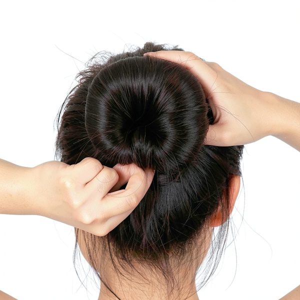 Arvintas Hair Bun Maker 10pcs Black Stretchable Donut for Easy Updos-6