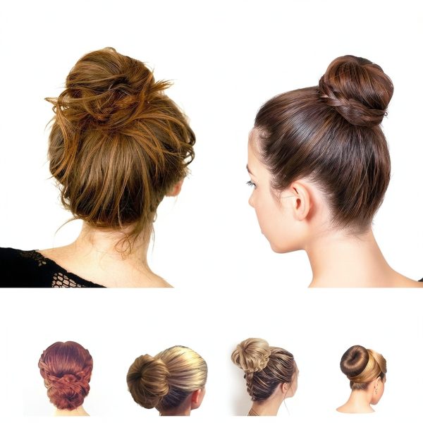 NICEMOVIC Medium Hair Bun Maker Set 2pcs Donut Bun Tools in Brown-5
