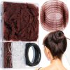 Ballet Hair Accessories Kit YGDZ Black and Brown Hair Nets, Ties, Pins-0