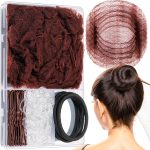 Ballet Hair Accessories Kit YGDZ Black and Brown Hair Nets, Ties, Pins-0