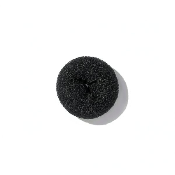 Hair Bun Maker Diane 5.5 Inch Black Fabric Donut Bun Full Buns-2