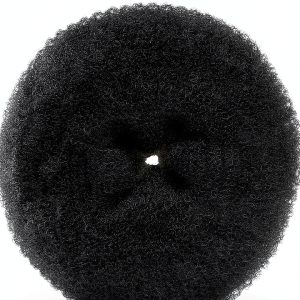Hair Bun Maker Diane 5.5 Inch Black Fabric Donut Bun Full Buns-0