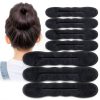 Arvintas Hair Bun Maker 10pcs Black Stretchable Donut for Easy Updos-0