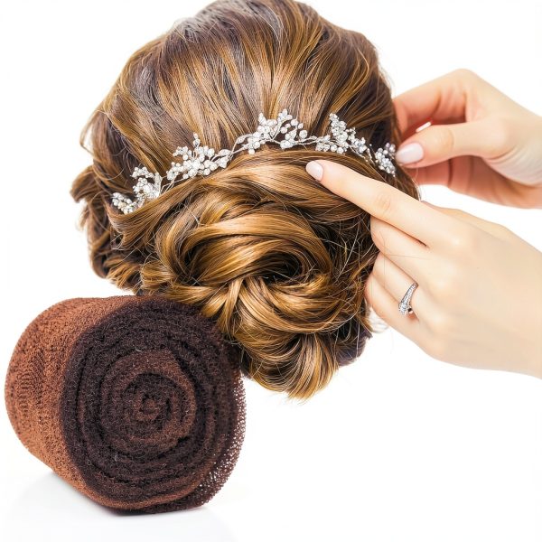 Hair Bun and Crown Shaper Weightless Volume Padding Dark Brown FEUNLEM-2