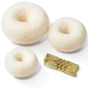 TsMADDTs Blonde Hair Bun Maker Set 3‑Piece Multi‑Size with Bobby Pins-0