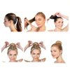 YANVIPERISK Hair Bun Maker Set 4-Piece Satin Cloth Elastic Hair Donut-2