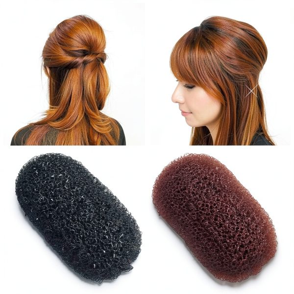 AEGYPIUS Bump It Hair Accessory Nylon Volume Buns Black Brown-2