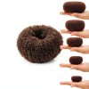 NICEMOVIC Medium Hair Bun Maker Set 2pcs Donut Bun Tools in Brown-1