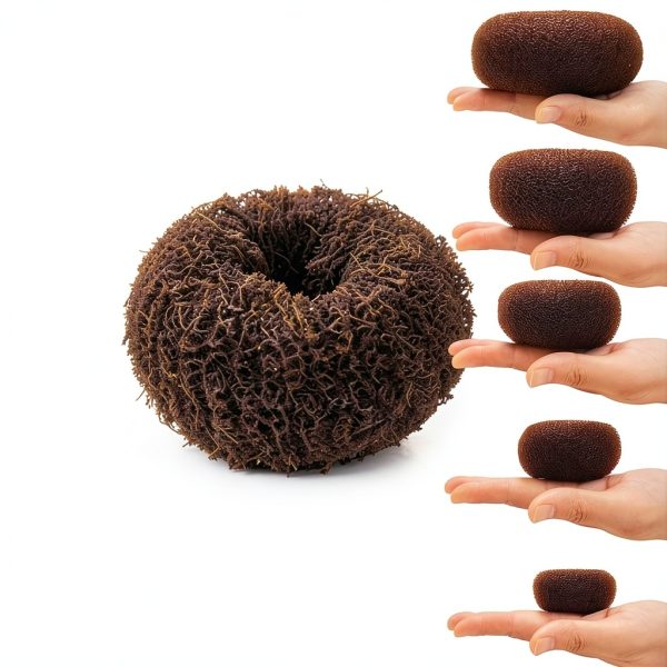 NICEMOVIC Medium Hair Bun Maker Set 2pcs Donut Bun Tools in Brown-1