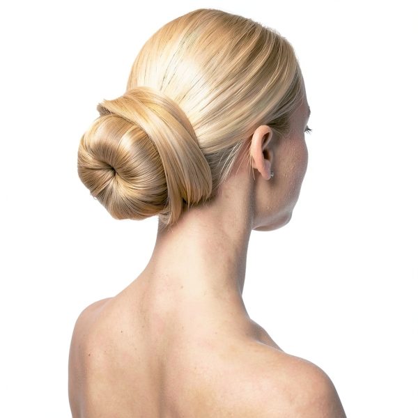 Hair Bun Maker Diane 5.5 Inch Black Fabric Donut Bun Full Buns-1
