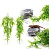 3PCS Reptile Plants for Terrarium - Fake Hanging Terrarium Plants, Artificial Boston Fern for Bearded Dragon Snake Geckos Hermit Crab Lizard Chameleon Turtle Reptile Decor(L30 xW5.1)-1