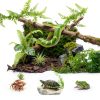 3PCS Reptile Plants for Terrarium - Fake Hanging Terrarium Plants, Artificial Boston Fern for Bearded Dragon Snake Geckos Hermit Crab Lizard Chameleon Turtle Reptile Decor(L30 xW5.1)-3